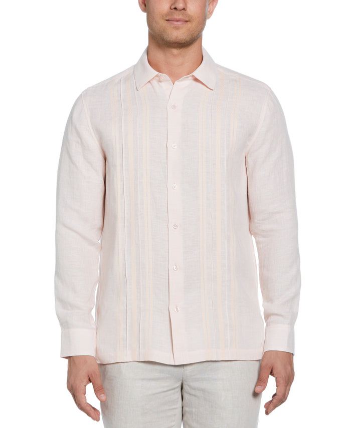cubavera Linen Guayabera Shirt Tropical Peach