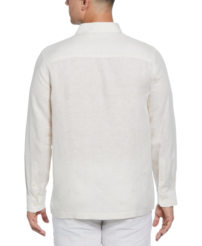 Cubavera Linen Guayabera Shirt Whitecap Gray