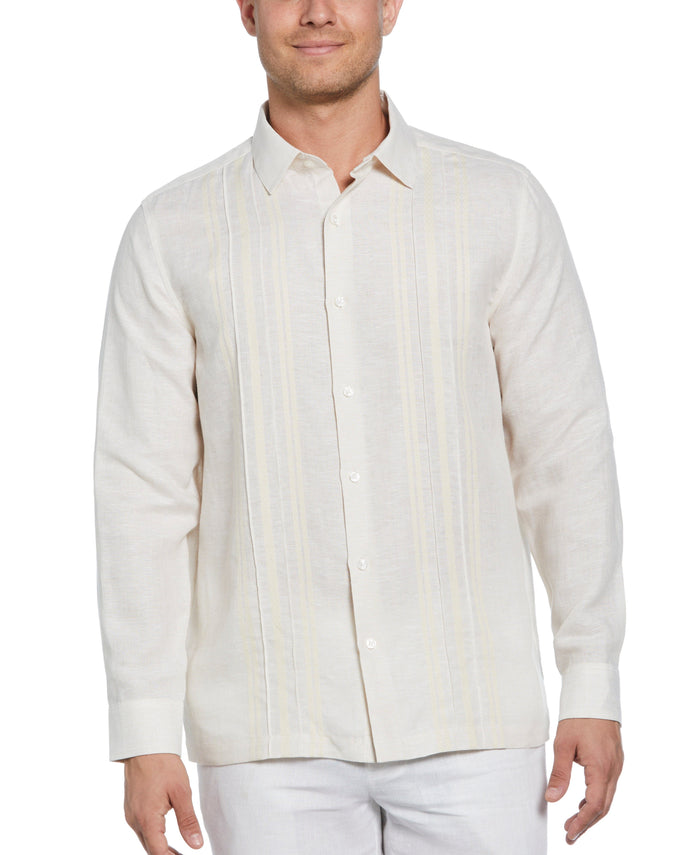 cubavera Linen Guayabera Shirt Whitecap Gray