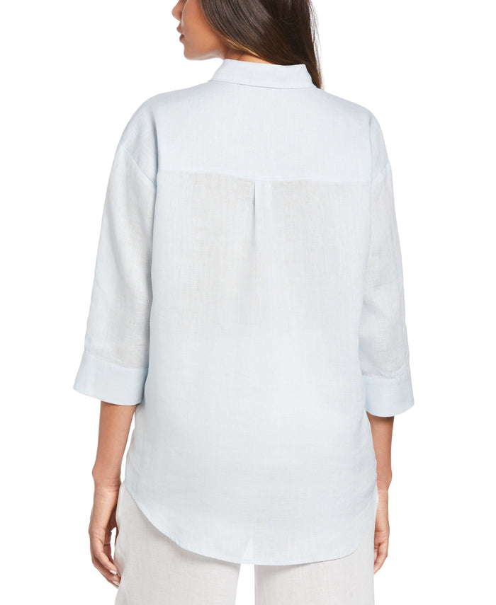 Cubavera Linen Popover Shirt Ballad Blue