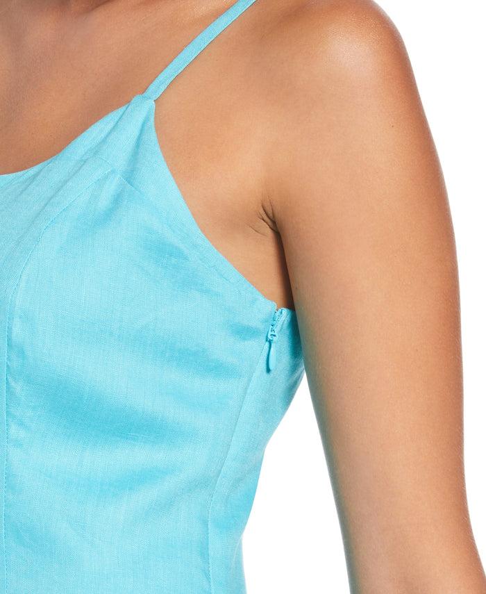 Cubavera Linen Thin Strap Midi Dress Capri