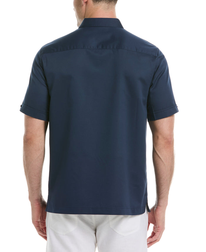 Cubavera Ombre Embroidery Panel Shirt Dress Blues