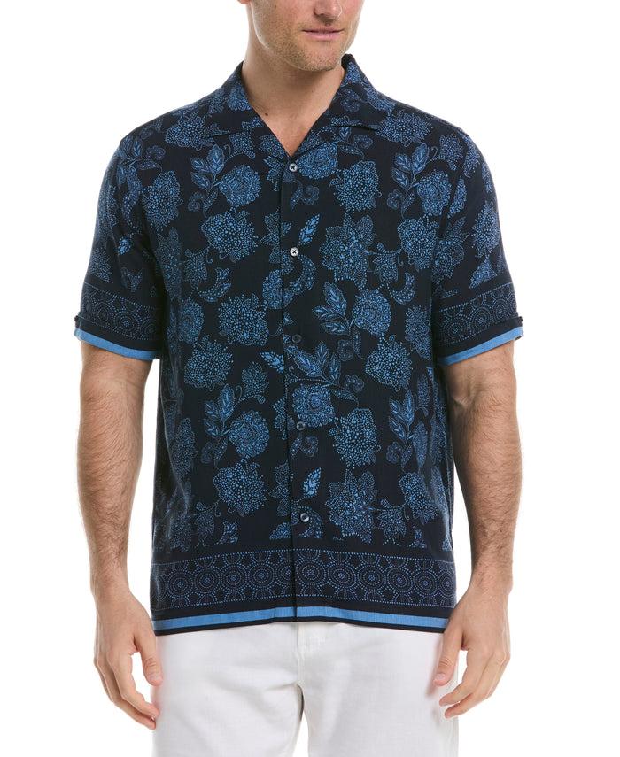 cubavera Paisley Print Shirt Dress Blues