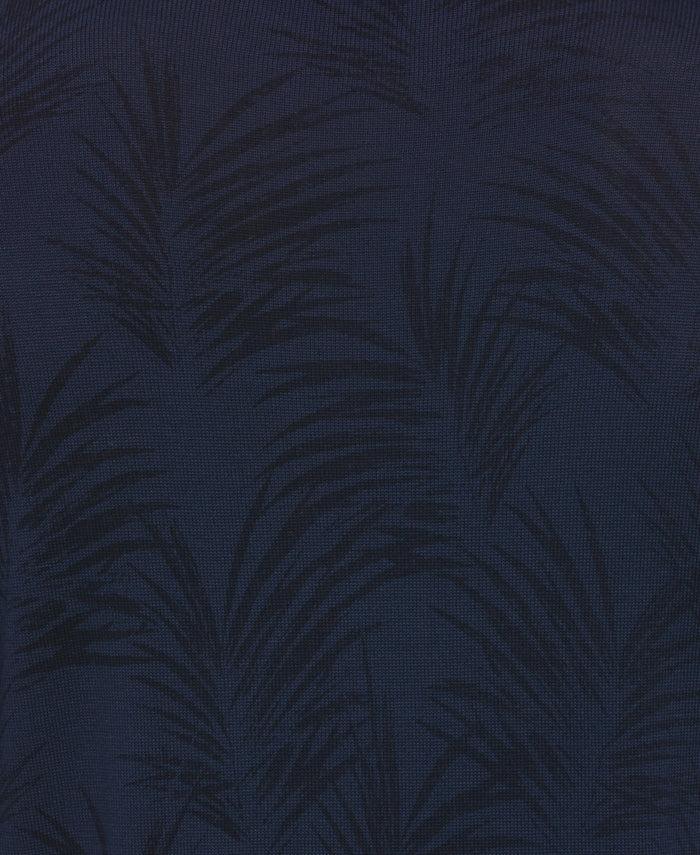 Cubavera Palm Print Jacquard Sweater Naval Academy