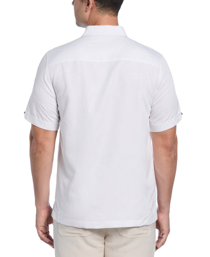 Cubavera Palm Print Shirt Brilliant White