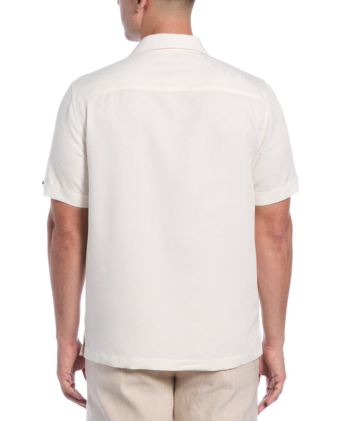 Cubavera Palm Print Shirt Egret