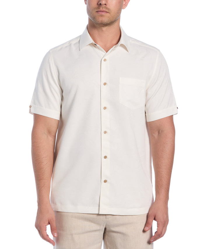cubavera Palm Print Shirt Egret