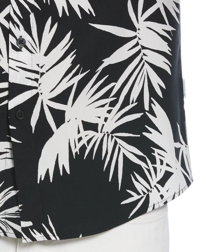 Cubavera Palm Print Shirt Jet Black