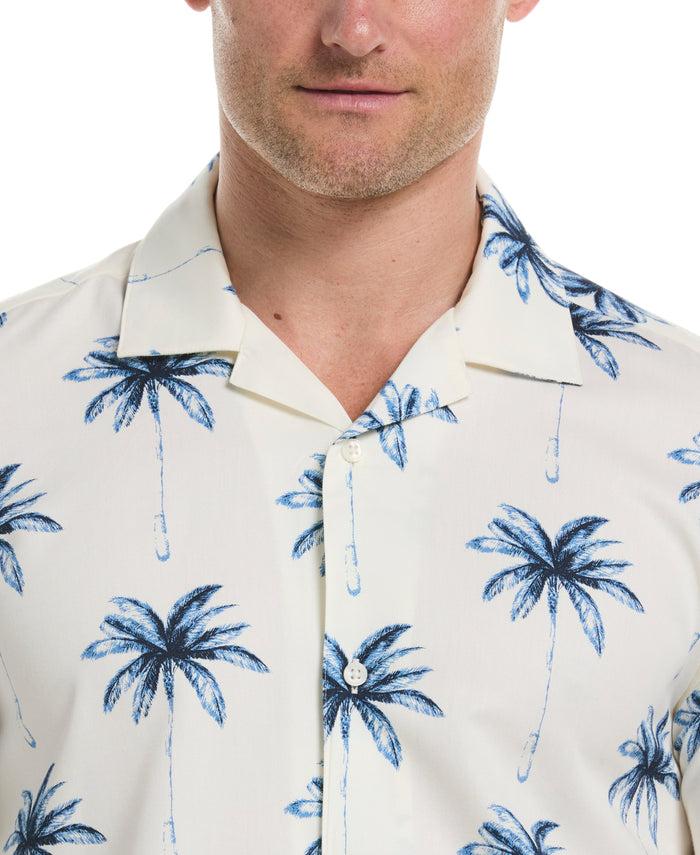 Cubavera Palm Tree Print Shirt Egret