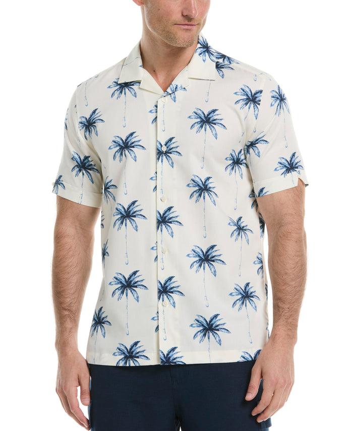 cubavera Palm Tree Print Shirt Egret