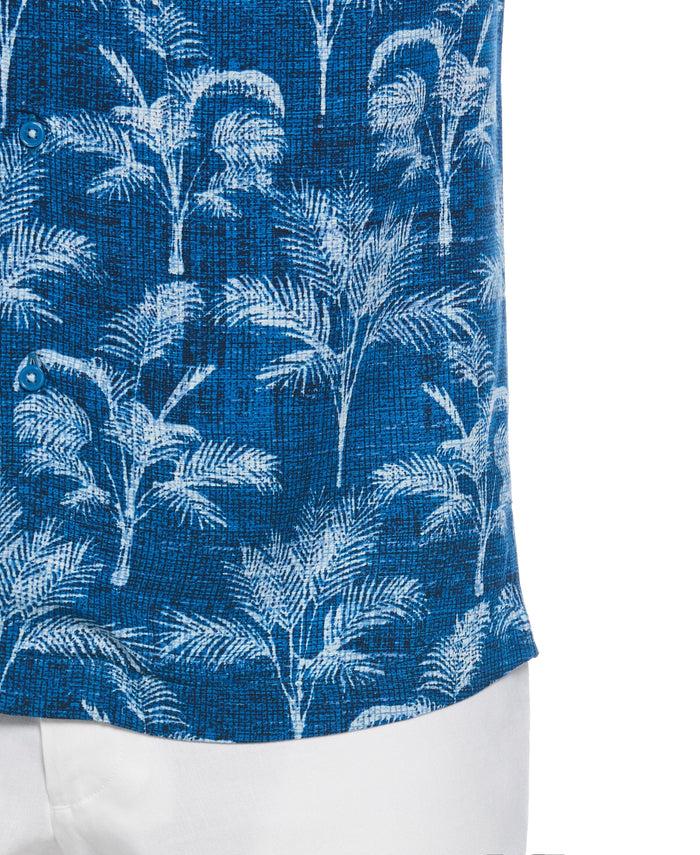 Cubavera Palm Tree Print Shirt Mykonos Blue