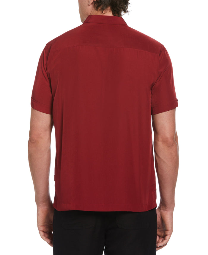 Cubavera Panel Shirt - Contrast Stitching Biking Red