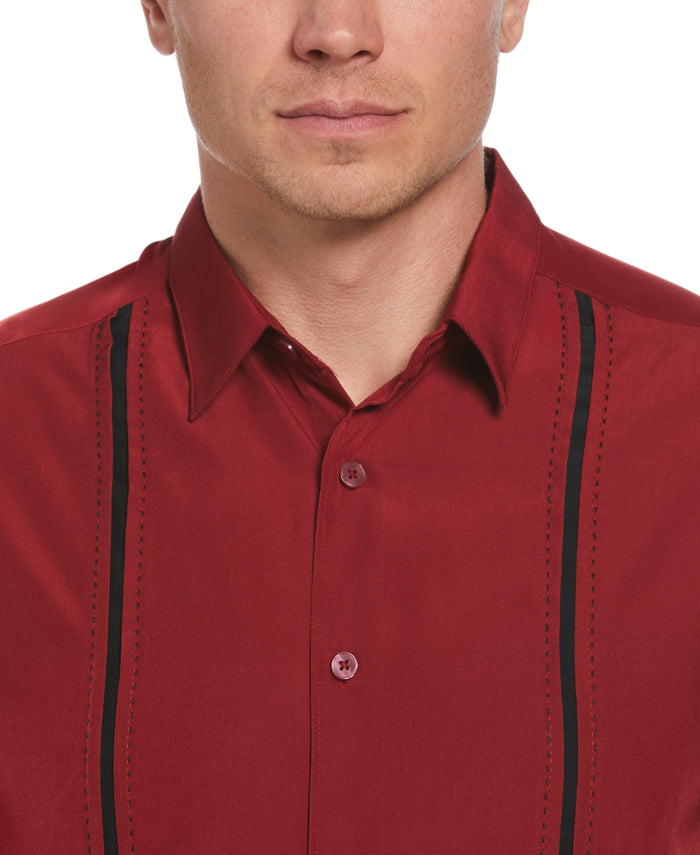 Cubavera Panel Shirt - Contrast Stitching Biking Red