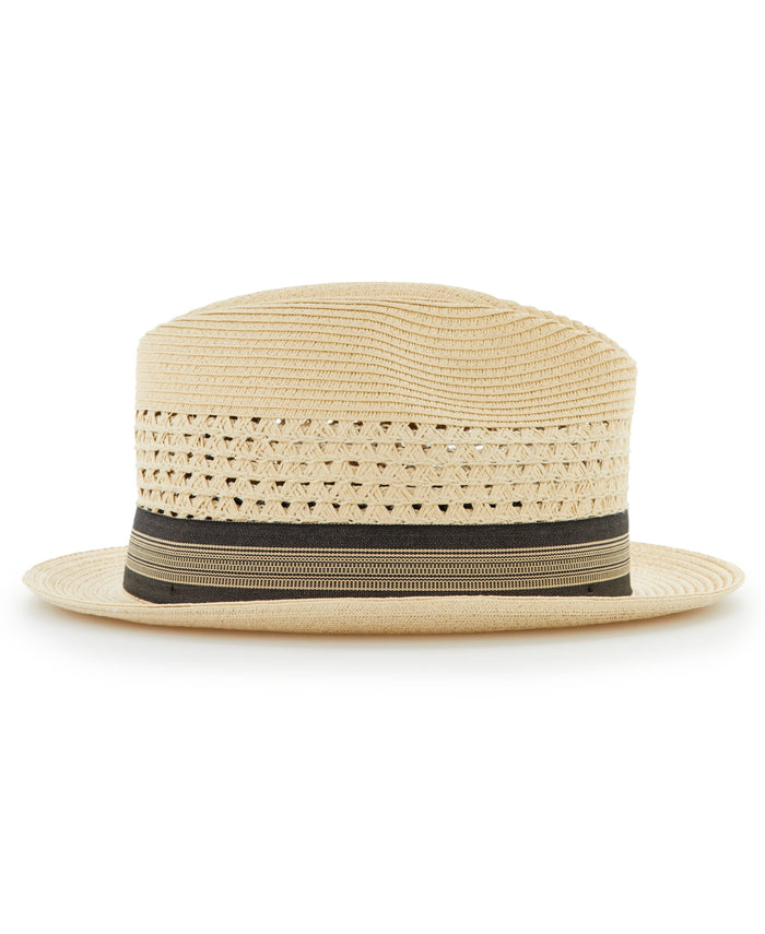 Cubavera Paper Braid Vented Hat With Ribbon Cream