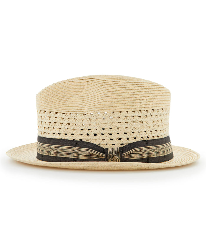 Cubavera Paper Braid Vented Hat With Ribbon Cream