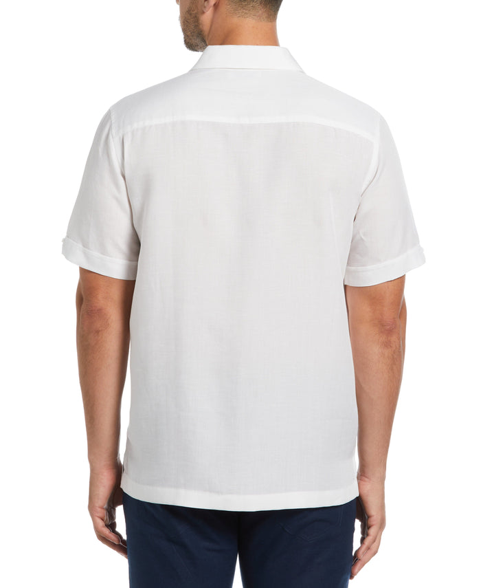 Cubavera Parrot Chest Print Shirt Brilliant White