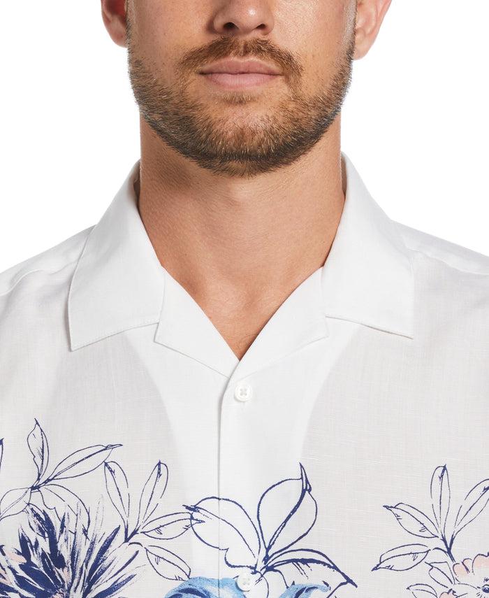 Cubavera Parrot Chest Print Shirt Brilliant White