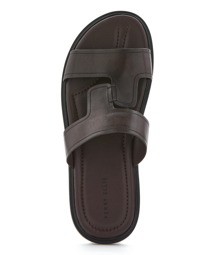 Cubavera Perry Ellis Slip-On Sandals Dk Brown