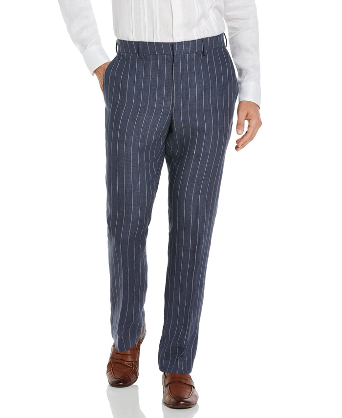 Cubavera Pinstripe Linen Pant Navy Peony