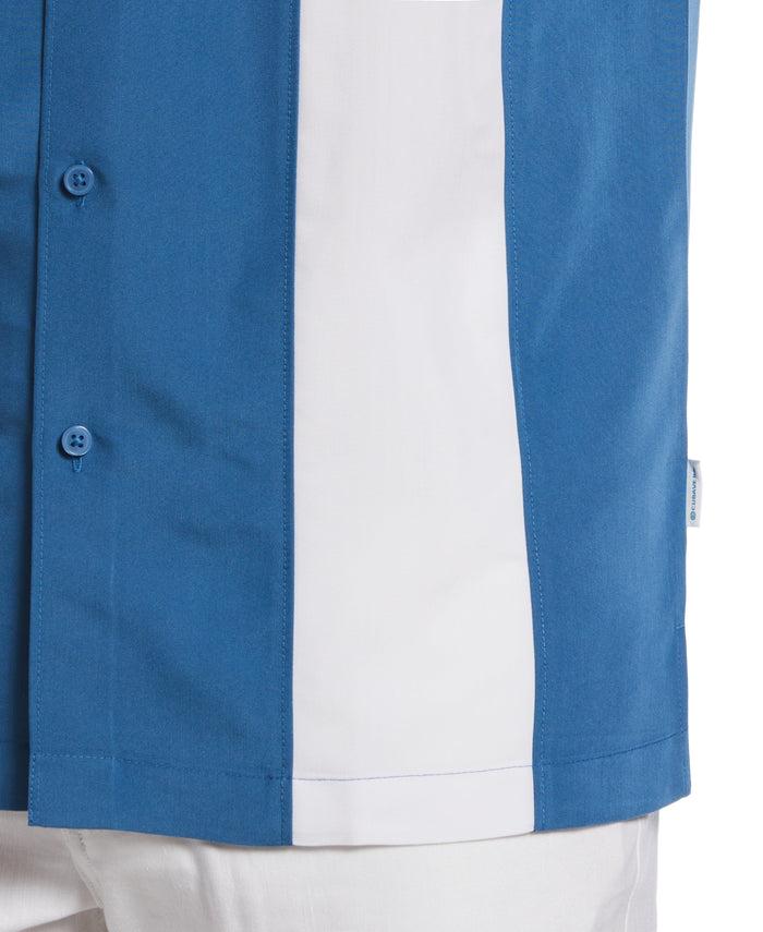 Cubavera Print Retro Panel Shirt Dark Blue