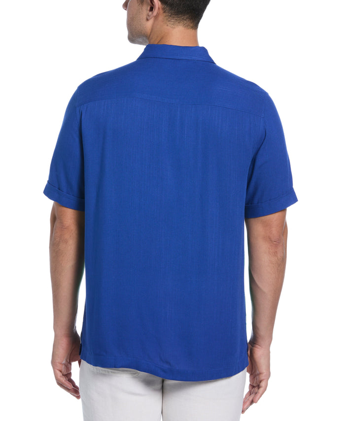 Cubavera Scenic Print Shirt Dress Blues