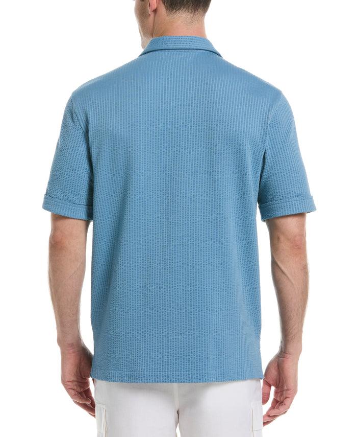 Cubavera Seersucker Knit Shirt Blue Heaven