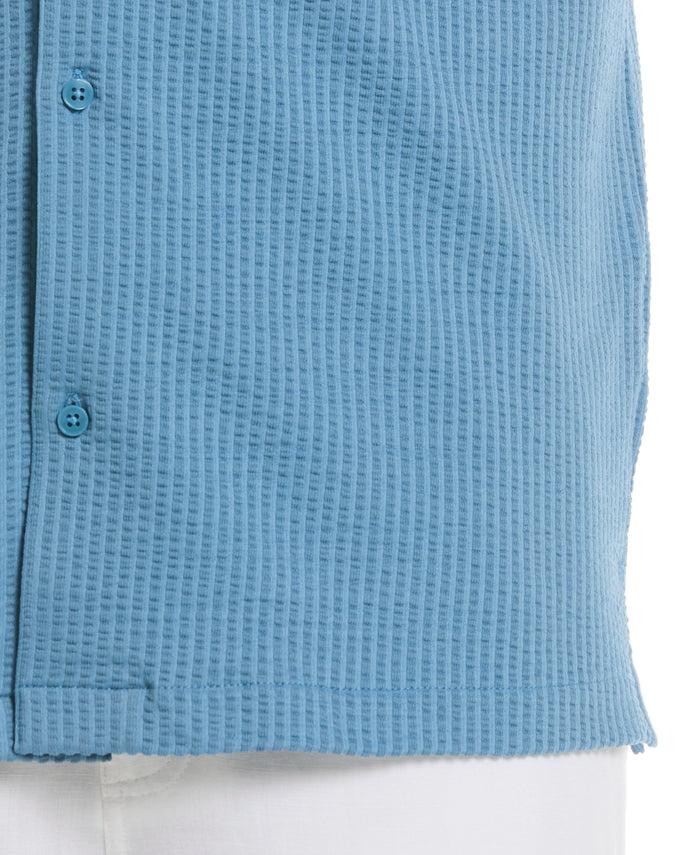 Cubavera Seersucker Knit Shirt Blue Heaven