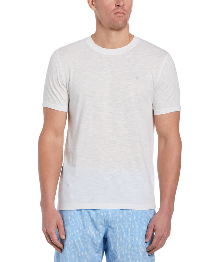 cubavera Slub Crew Neck Tee Brilliant White