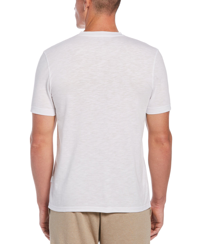 Cubavera Slub Henley Tee Brilliant White