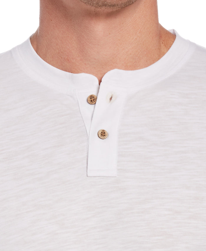 Cubavera Slub Henley Tee Brilliant White