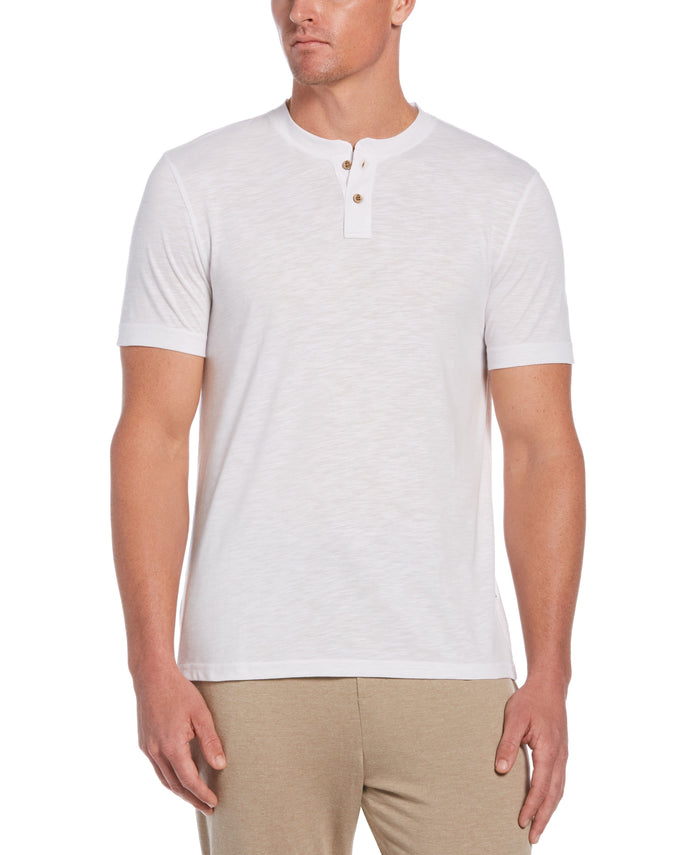 Cubavera Slub Henley Tee Brilliant White
