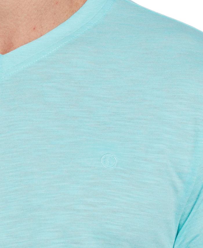 Cubavera Slub V-Neck Tee Aruba Blue