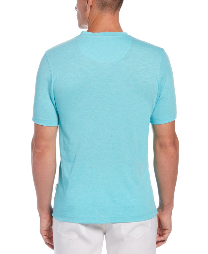Cubavera Slub V-Neck Tee Blue Radiance