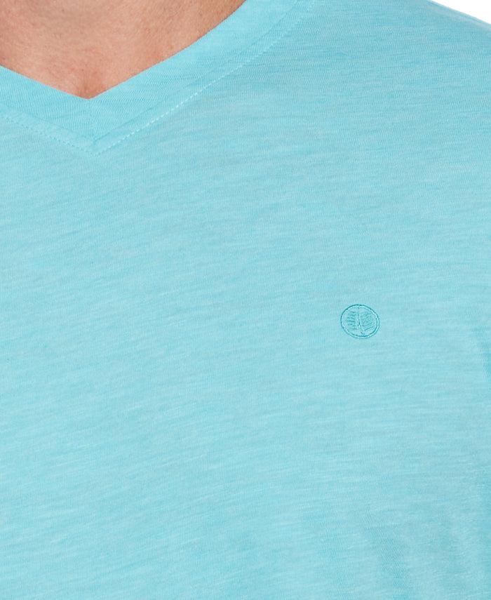 Cubavera Slub V-Neck Tee Blue Radiance