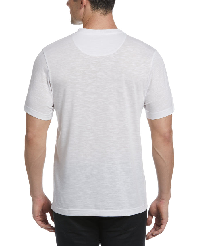 Cubavera Slub V-Neck Tee Brilliant White