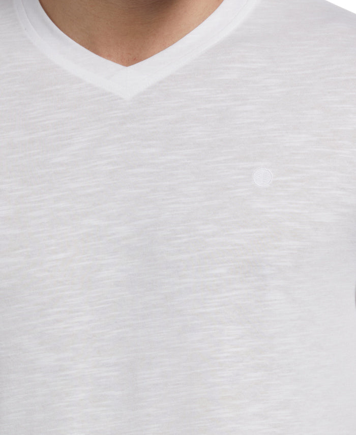 Cubavera Slub V-Neck Tee Brilliant White