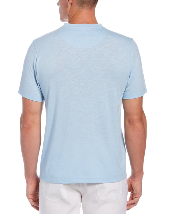 Cubavera Slub V-Neck Tee Cerulean