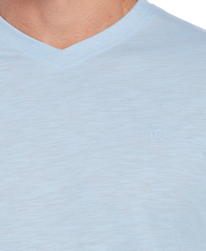 Cubavera Slub V-Neck Tee Cerulean