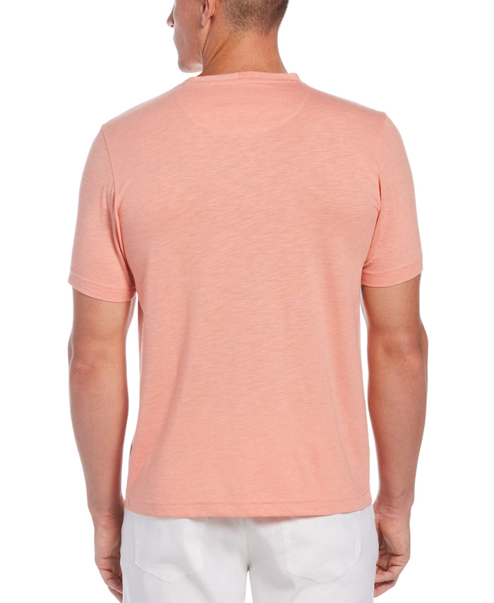 Cubavera Slub V-Neck Tee Coral Haze