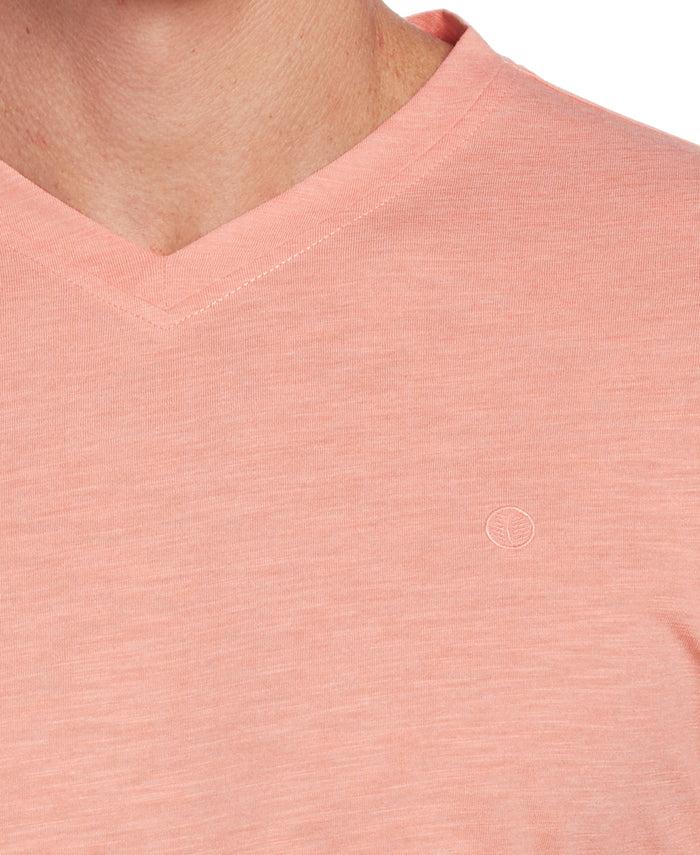 Cubavera Slub V-Neck Tee Coral Haze
