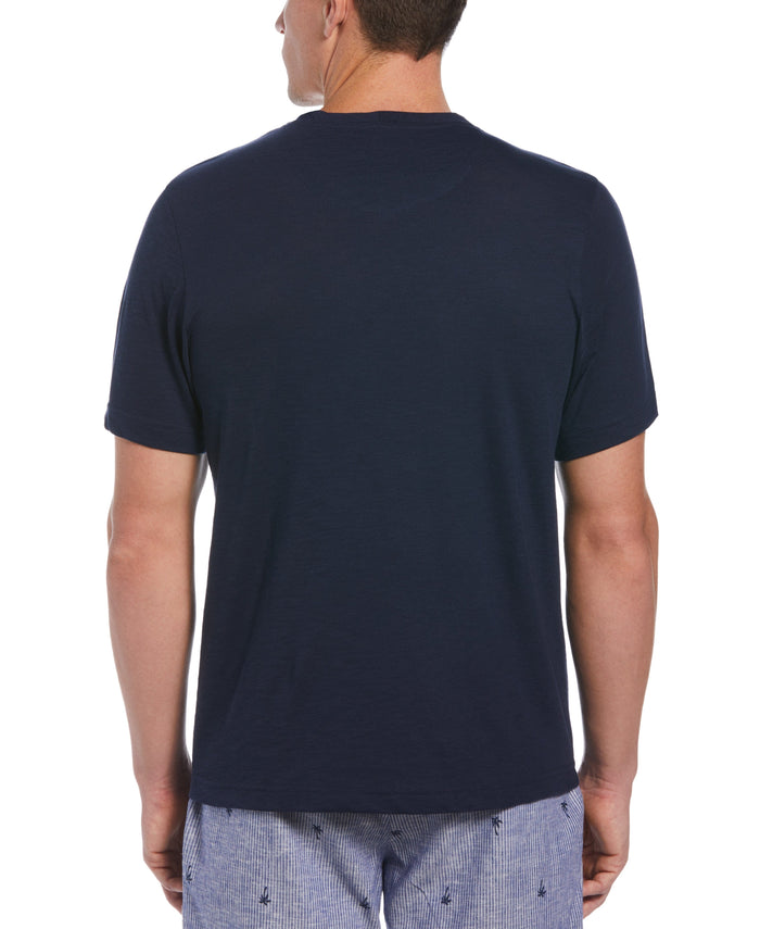 Cubavera Slub V-Neck Tee Dress Blues