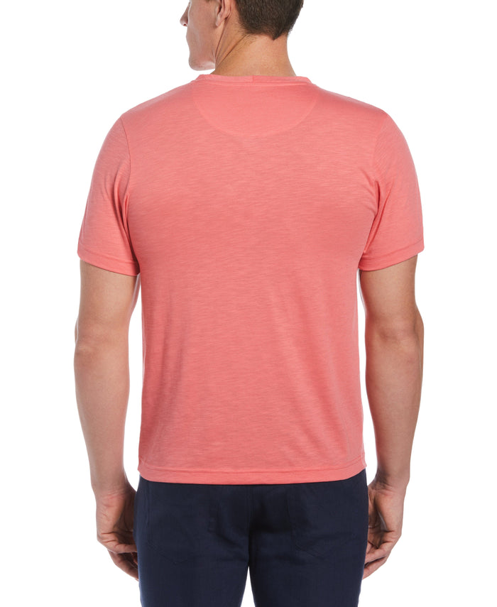 Cubavera Slub V-Neck Tee Sunkissed Coral