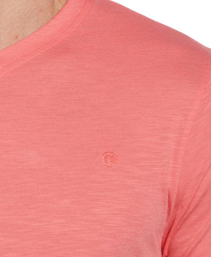 Cubavera Slub V-Neck Tee Sunkissed Coral