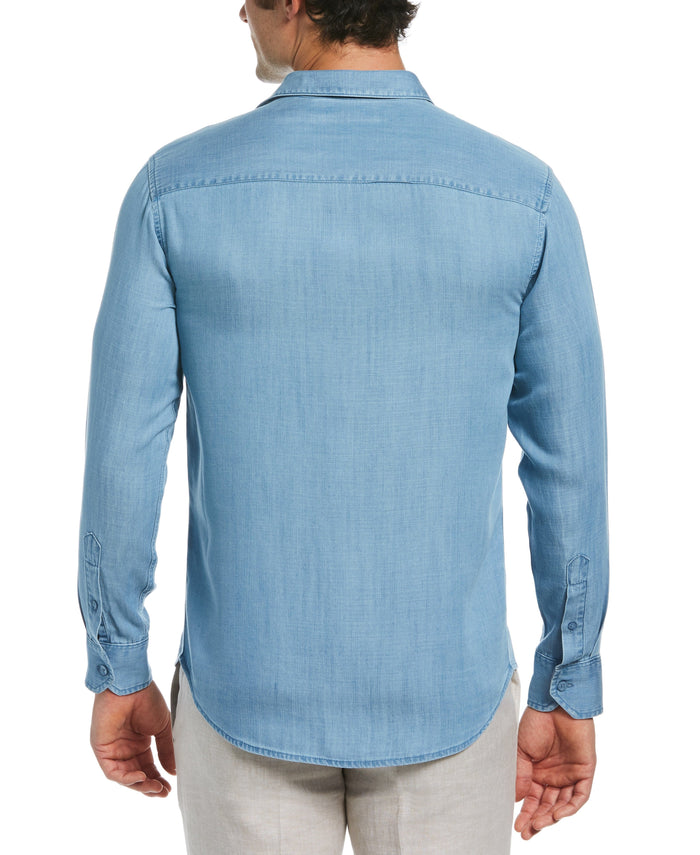 Cubavera Soft Twill One Pocket Shirt Dusk Blue