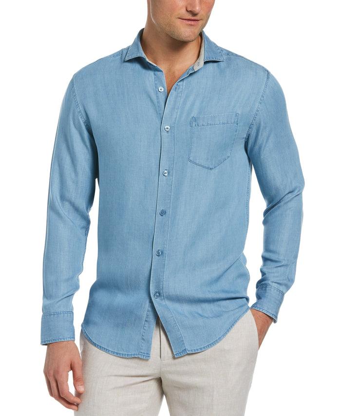 cubavera Soft Twill One Pocket Shirt Dusk Blue