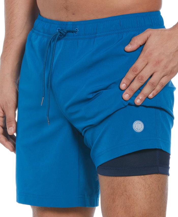 Cubavera Solid 7" Swim Short Mykonos Blue