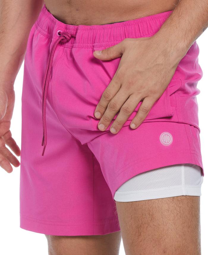 Cubavera Solid 7" Swim Short Rose Violet
