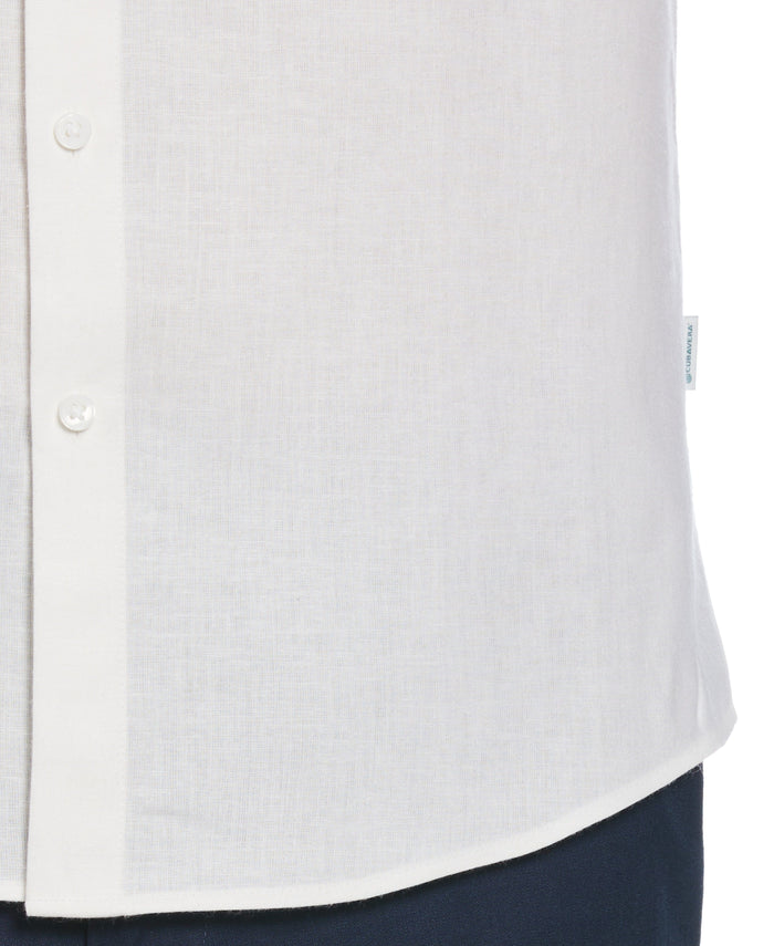 Cubavera Solid Linen Blend Shirt Brilliant White