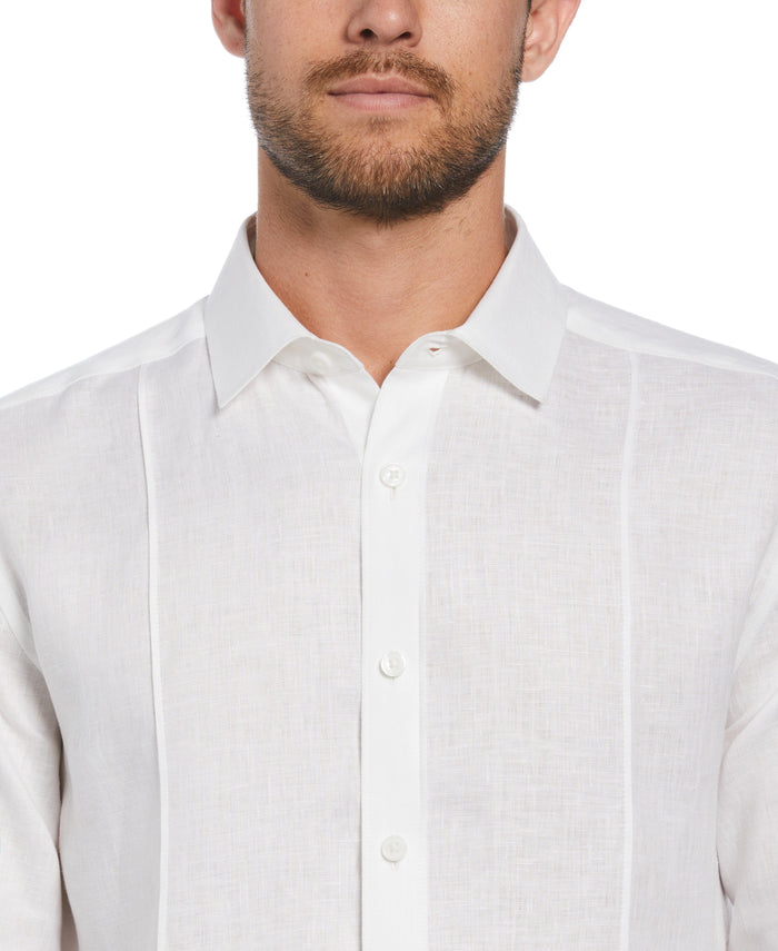 Cubavera Solid Linen Sport Shirt Bright White