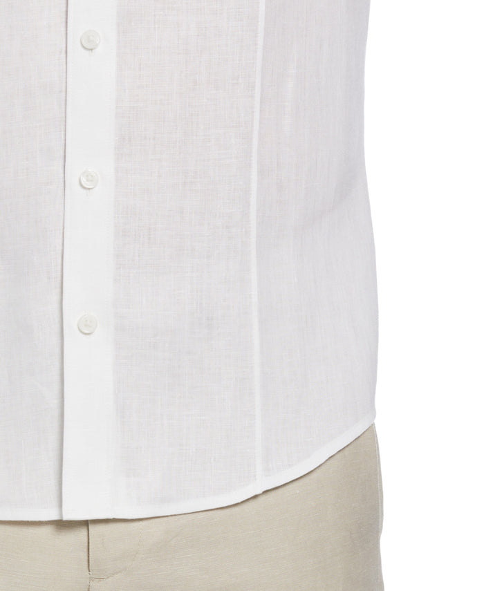 Cubavera Solid Linen Sport Shirt Bright White